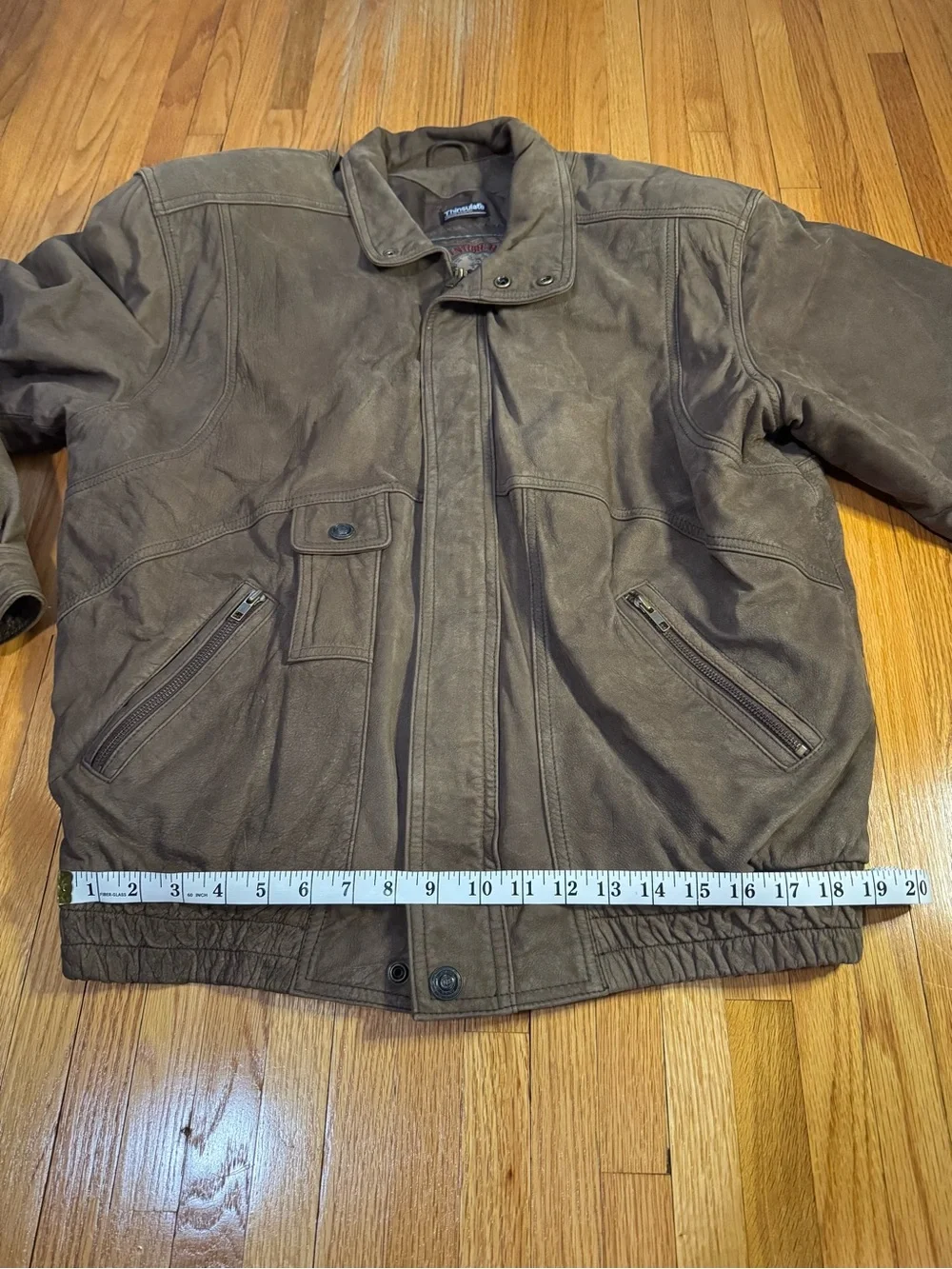 Men’s Large Wilsons Vintage Brown 100% Leather Jacket